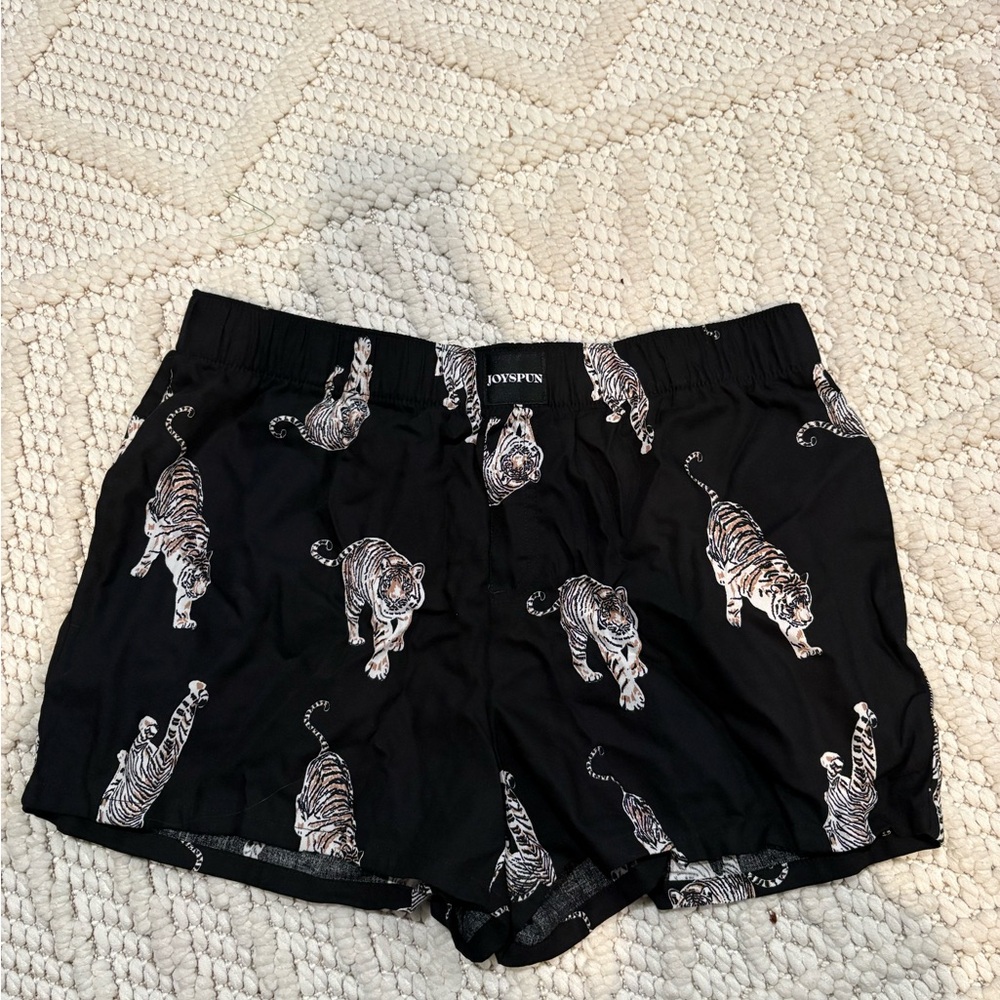 Black and Gray Tiger Print Shorts